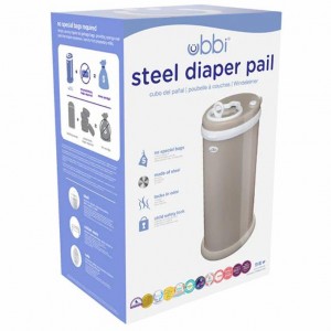 Ubbi: Κάδος για πάνες από ατσάλι με κλειδαριά ασφαλείας-Taupe