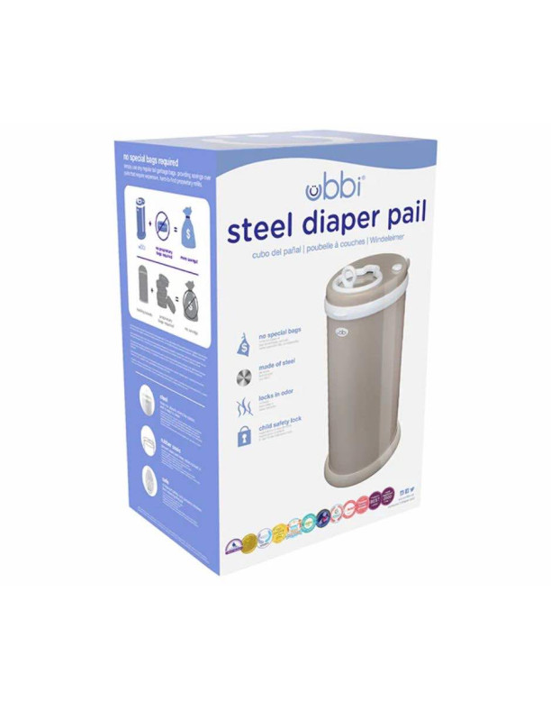 Ubbi Diaper Disposal Bin Beige 1pcs