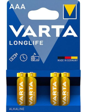 Varta LongLife Αλκαλικές Μπαταρίες AAA 1.5V 4τμχ