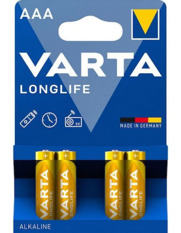 Varta LongLife Αλκαλικές Μπαταρίες AAA 1.5V 4τμχ