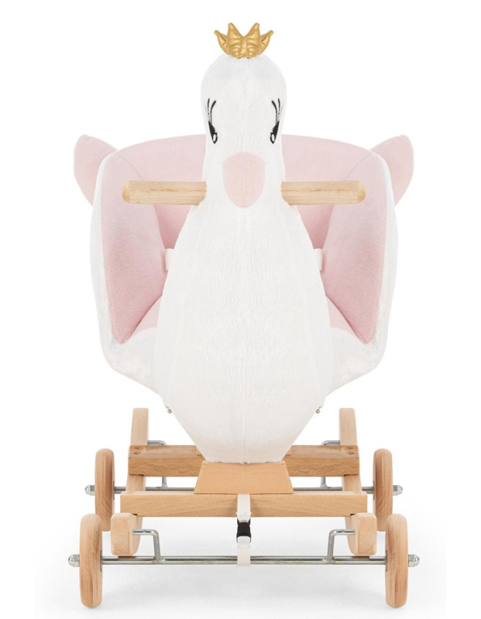 Wooden Swan with Wheels and Rocking