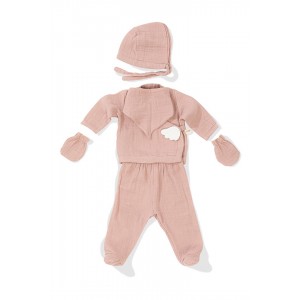 Angel Wings 5-τεμαχίων Νεογέννητο Σετ-ροζ