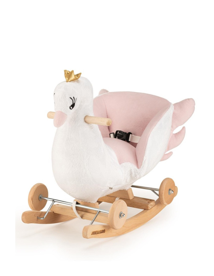 Wooden Swan with Wheels and Rocking