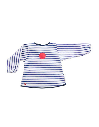 Baby To Love Σαλιάρα/Ποδιά με μανίκια - Μπλε Navy Ριγέ  |  BTL302009