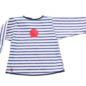 Baby To Love Σαλιάρα/Ποδιά με μανίκια - Μπλε Navy Ριγέ