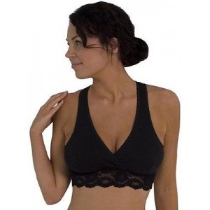 Carriwell Organic Δαντελένιο Σουτιέν Θηλασμού Κρουαζέ - ΜΑΥΡΟ - L