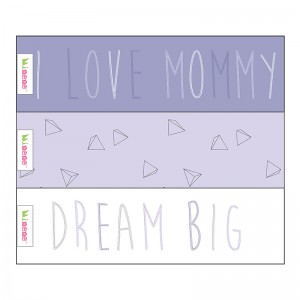 Minene Μουσελίνες Σετ των 3 (I love mommy) - Γκρι/Ασπρο/Ροζ