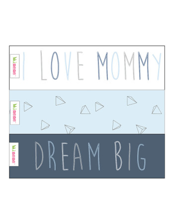 Minene Μουσελίνες Σετ των 3 (I love mommy) - Μπλε/Σιέλ/Ασπρο  |  MN21380