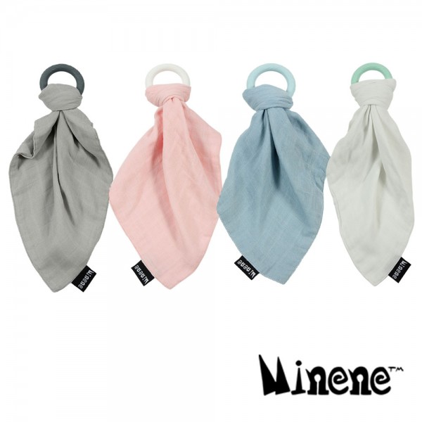 Minene Μασητικό Σιλικόνης με Πανάκι Νάνι - Σιέλ