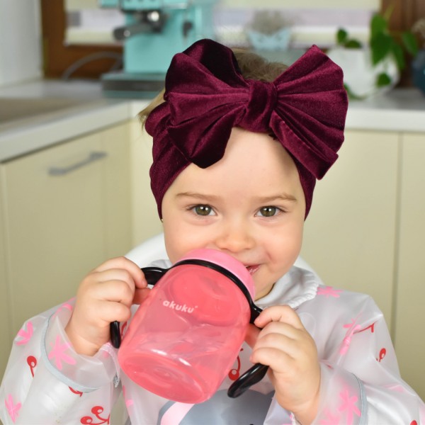 Εκπαιδευτικό Ποτηράκι 280 ml με Χερούλια, (Τυρκουάζ/Ροζ) - Τυρκουάζ