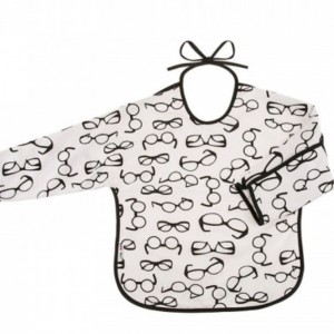 Αδιάβροχη Βαμβακερή Σαλιάρα με Δέσιμο και Μανίκι - γυαλιά