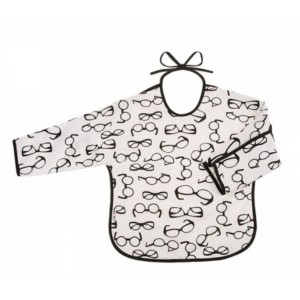 Αδιάβροχη Βαμβακερή Σαλιάρα με Δέσιμο και Μανίκι - γυαλιά