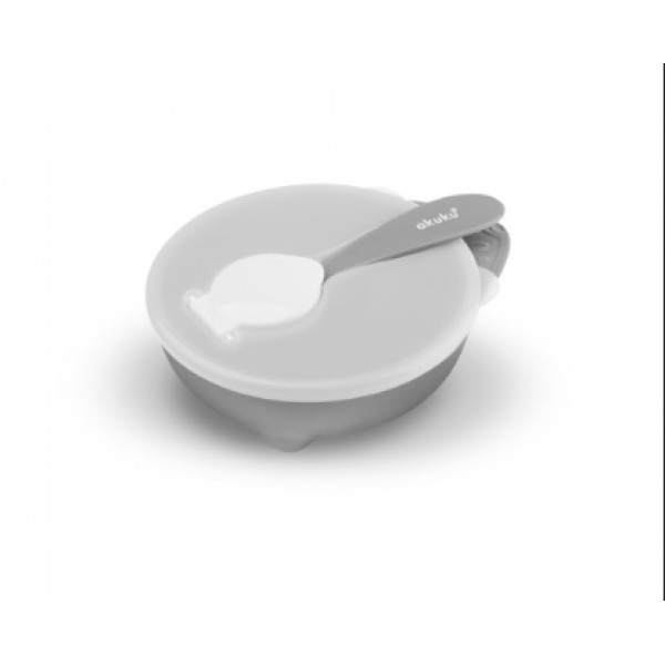 Μπολάκι με Κουτάλι, Γκρι/Λευκό - Γκρι