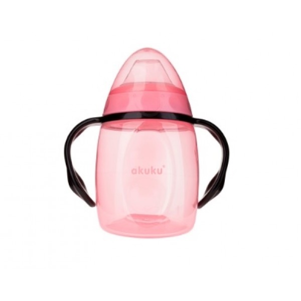 Εκπαιδευτικό Ποτηράκι 280 ml με Χερούλια, (Τυρκουάζ/Ροζ) - ΡΟΖ