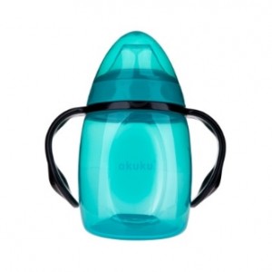 Εκπαιδευτικό Ποτηράκι 280 ml με Χερούλια, (Τυρκουάζ/Ροζ) - Τυρκουάζ