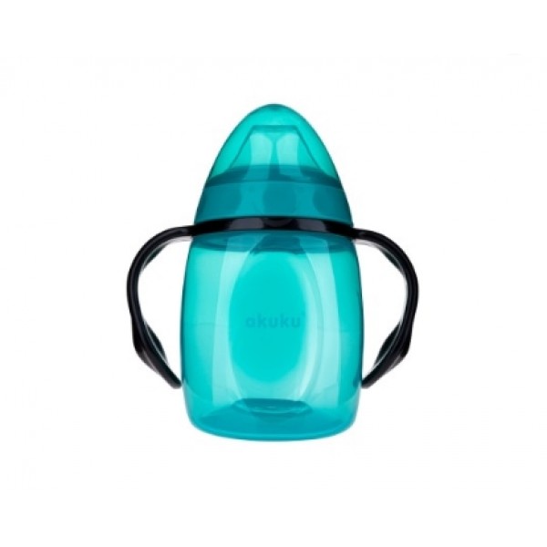 Εκπαιδευτικό Ποτηράκι 280 ml με Χερούλια, (Τυρκουάζ/Ροζ) - Τυρκουάζ