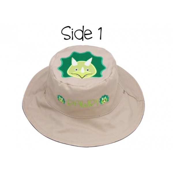 Καπέλο Διπλής Όψης UPF 50  – Δεινόσαυρος (Cotton) - MEDIUM 2-4 yrs