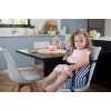 Baby to Love Portable Fabric Booster Seat for Chair Easy Up Booster Blue Striped