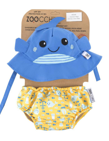 Σετ Μαγιό και Καπέλο UPF50  Φαλαινάκι - 12-24m  |  ZOO12009L
