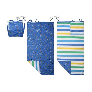 Flapjackkids Dino Backpack Kids Beach Towel Blue 145x71cm