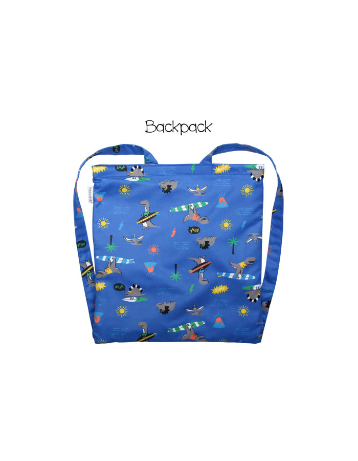 Flapjackkids Dino Backpack Kids Beach Towel Blue 145x71cm