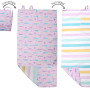 Flapjackkids Backpack Kids Beach Towel 145x71cm Backpack – Narwhal/Starfish