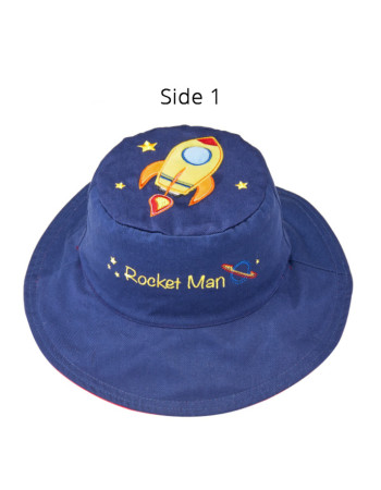 Καπέλο Διπλής Όψης UPF 50  – Διαστημόπλοιο (Cotton) - LARGE 4-6 yrs  |  LUV0144L