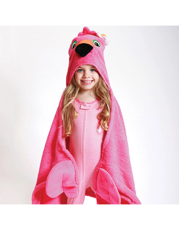 Zoocchini Hooded Baby Bath Towel  Franny the Flamingo