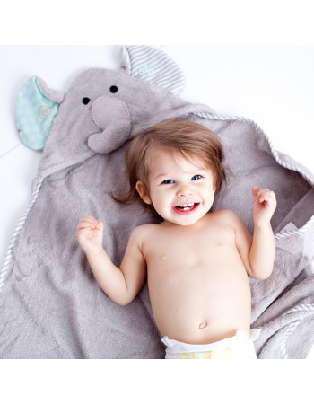Zoocchini Hooded Baby Bath Towel  Elephant
