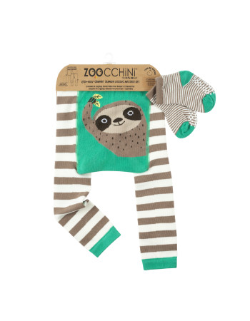 Grip Easy Crawler Pants | Socks Set – Silas the Sloth - 12-18  |  ZOO12510 (12-18M)