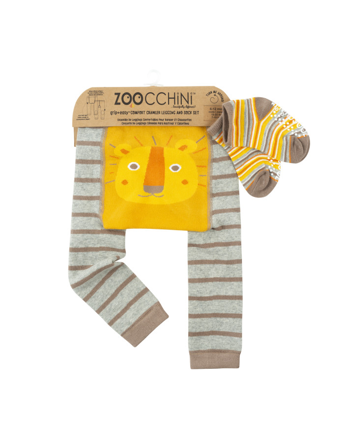 Grip Easy Crawler Pants & Socks Set – Leo the Lion - 6-12  |  ZOO12511 (6-12M)
