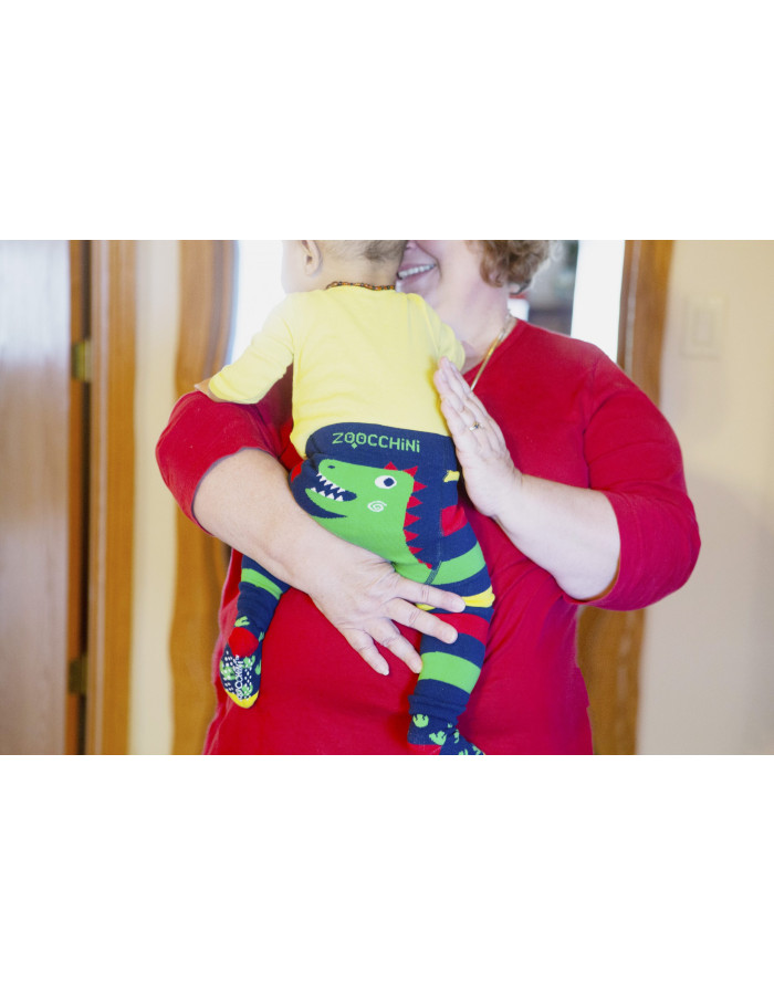 Grip Easy Crawler Pants & Socks Set – Devin the Dinosaur - 6-12 Grip Easy Crawler Pants & Socks Set – Devin the Dinosaur - 6-12