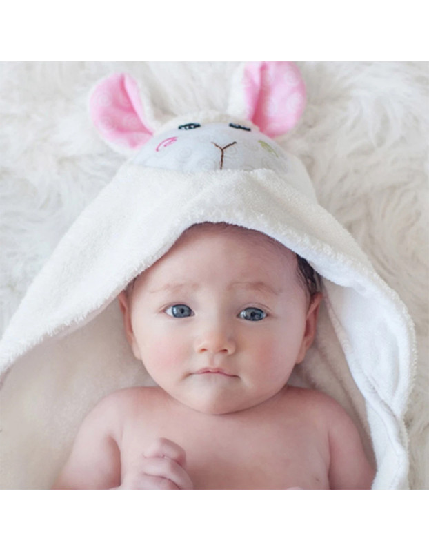 Zoocchini Hooded Baby Bath Towel  Lamb
