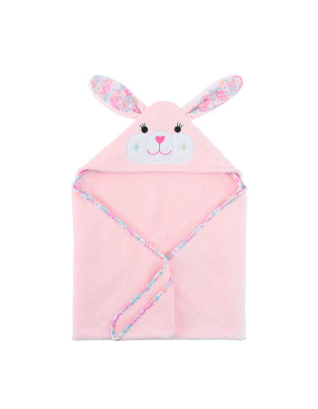 Zoocchini Hooded Baby Bath Towel Beatrice The Bunny Pink
