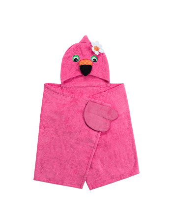 Zoocchini Hooded Baby Bath Towel  Franny the Flamingo