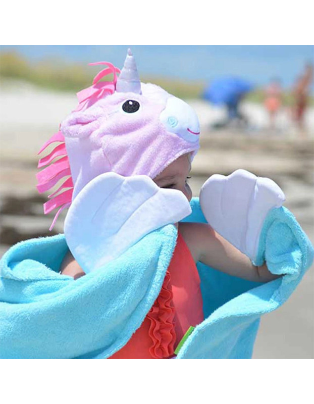Zoocchini Hooded Baby Bath Towel  Allie the Alicorn