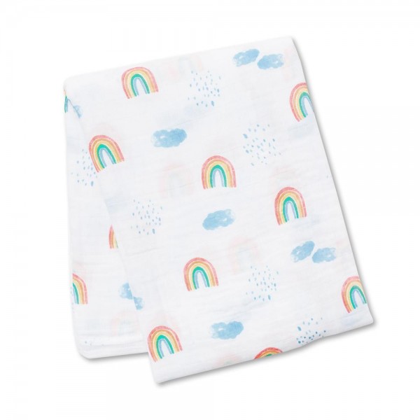 Lulujo Μουσελίνα – Rainbow Sky Swaddling Blanket