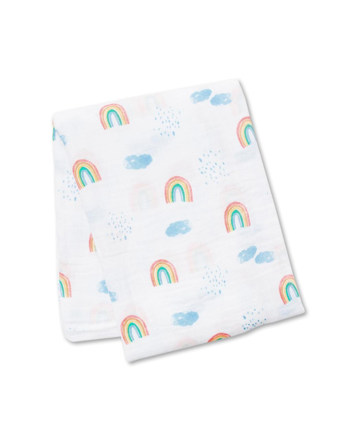 Lulujo Μουσελίνα – Rainbow Sky Swaddling Blanket