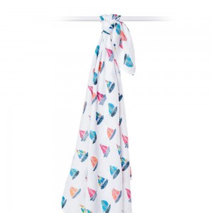 Lulujo Μουσελίνα – Sailboats Swaddling Blanket