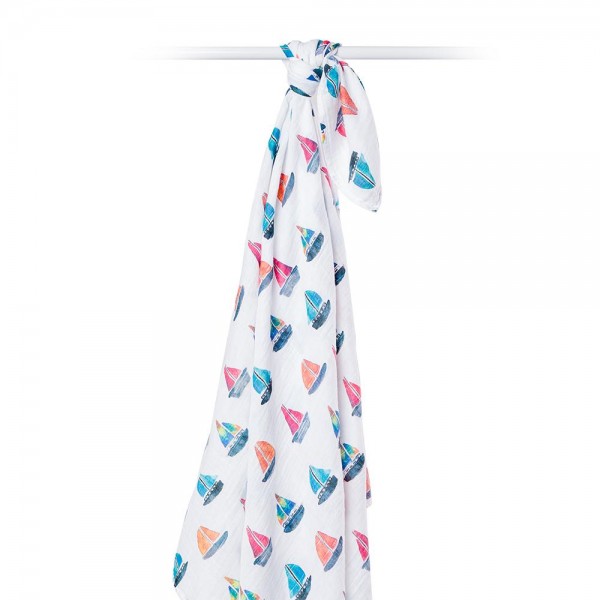 Lulujo Μουσελίνα – Sailboats Swaddling Blanket