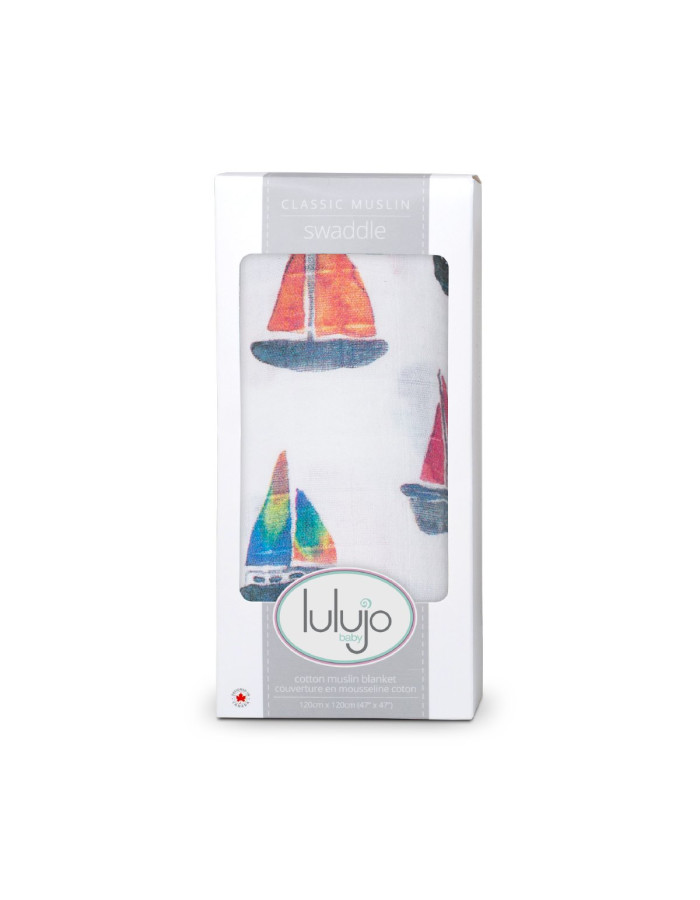 Lulujo Μουσελίνα – Sailboats Swaddling Blanket