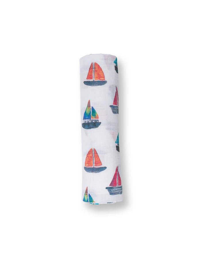 Lulujo Μουσελίνα – Sailboats Swaddling Blanket