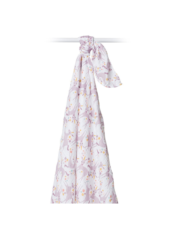 Lulujo Μουσελίνα – Modern Unicorn Swaddling Blanket