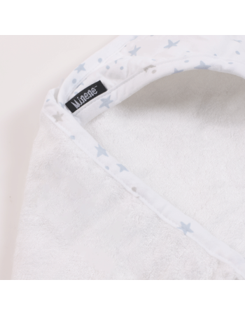 Minene Hooded Baby Bath Towel Bamboo Stars White