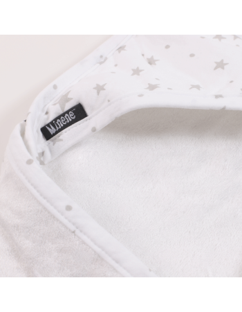 Minene Hooded Baby Bath Towel Bamboo Stars White Minene Hooded Baby Bath Towel Bamboo Stars White
