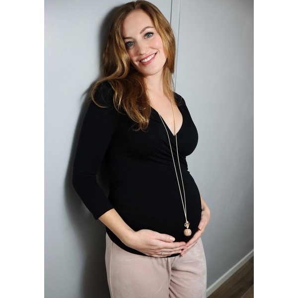 ProudMama Babybell Glitter – Μενταγιόν Εγκυμοσύνης - Jet Black