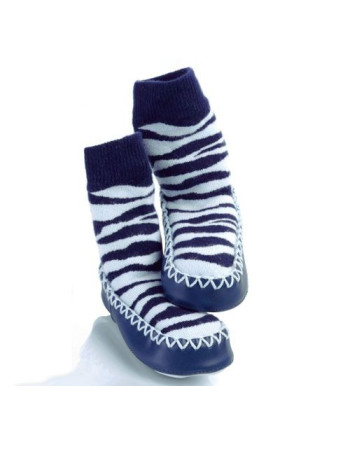 Mocc ons Blue Zebra - 18-24m  |  MO18-ZEBRA