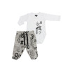 Minene Baby Set Άσπρο-Γκρι με Black Printed - 12-18m | 281350021412M Minene Baby Set Άσπρο-Γκρι με Black Printed - 12-18m | 281350021412M