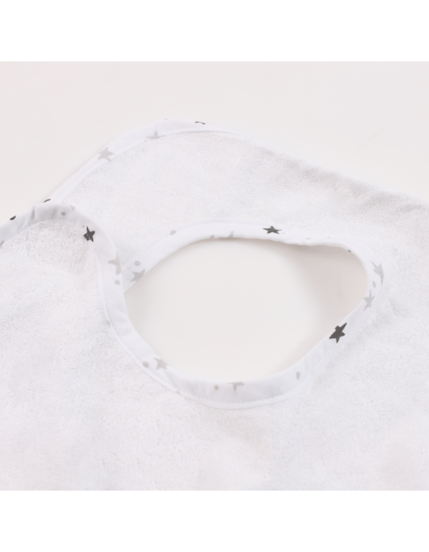 Minene Hooded Baby Bath Towel Bamboo Stars White