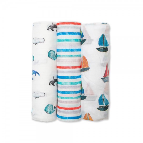 Lulujo 3 Μουσελίνες Bamboo – Out At Sea Swaddling Blankets Lulujo 3 Μουσελίνες Bamboo – Out At Sea Swaddling Blankets